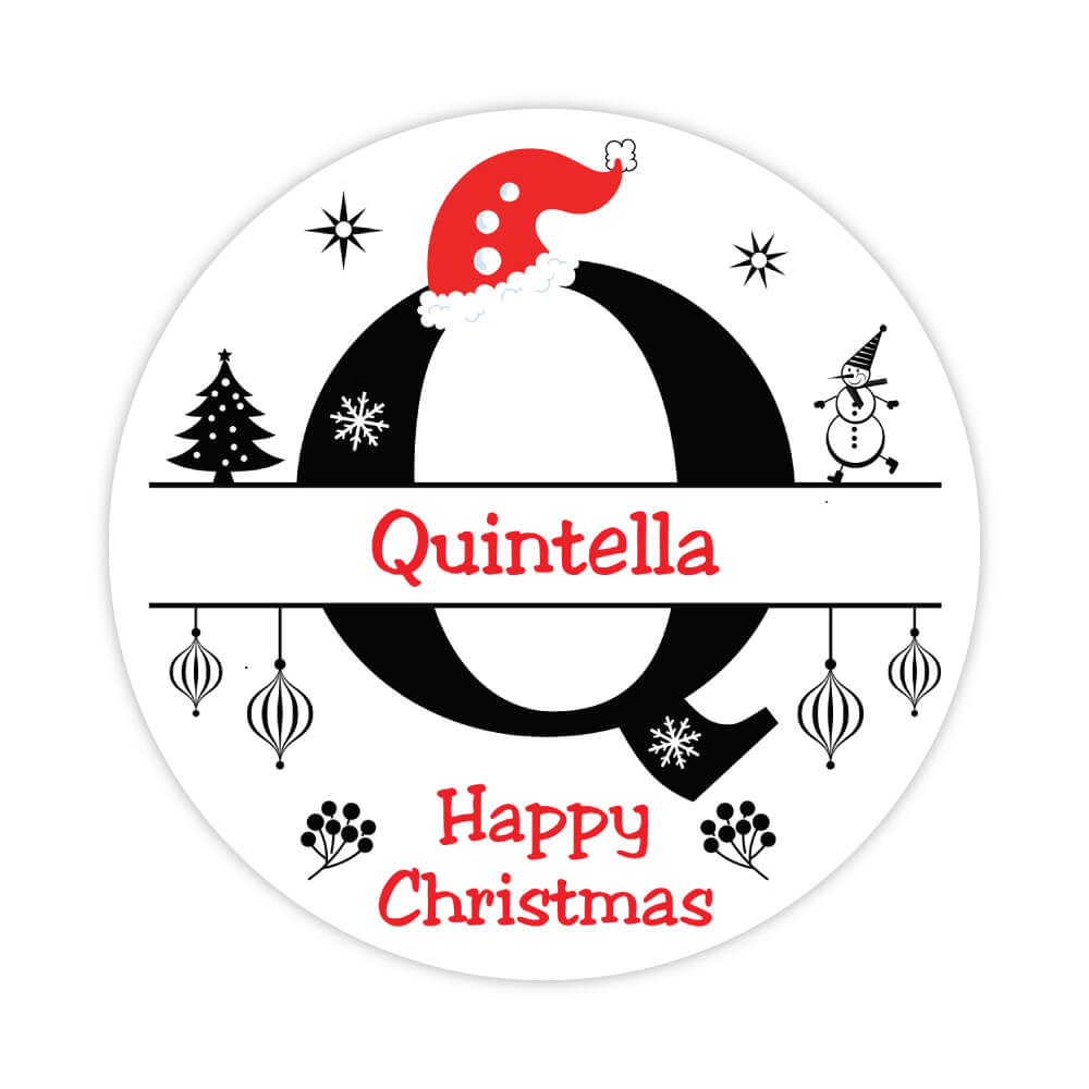 Christmas Letter Q Sticker