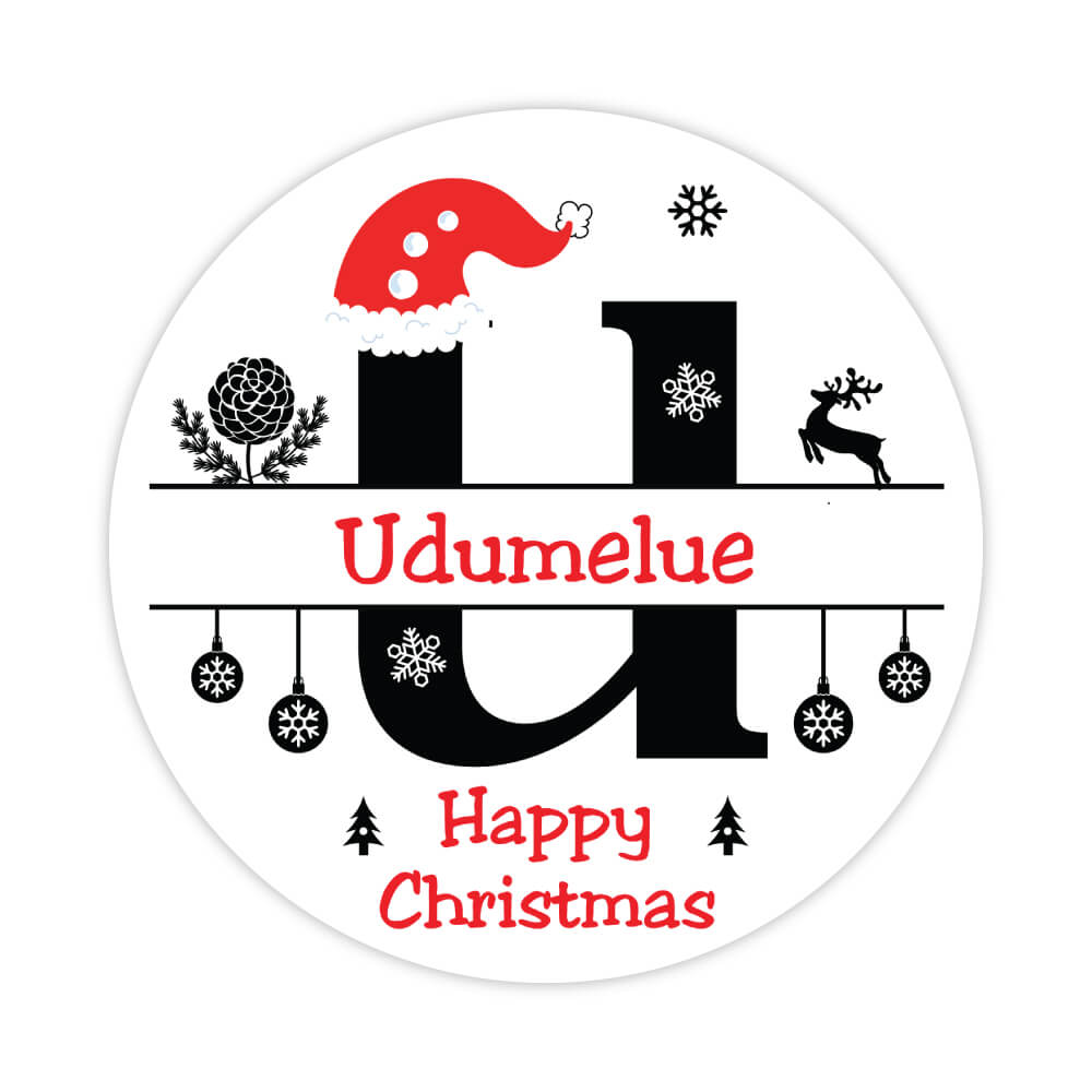 Christmas Letter U Sticker