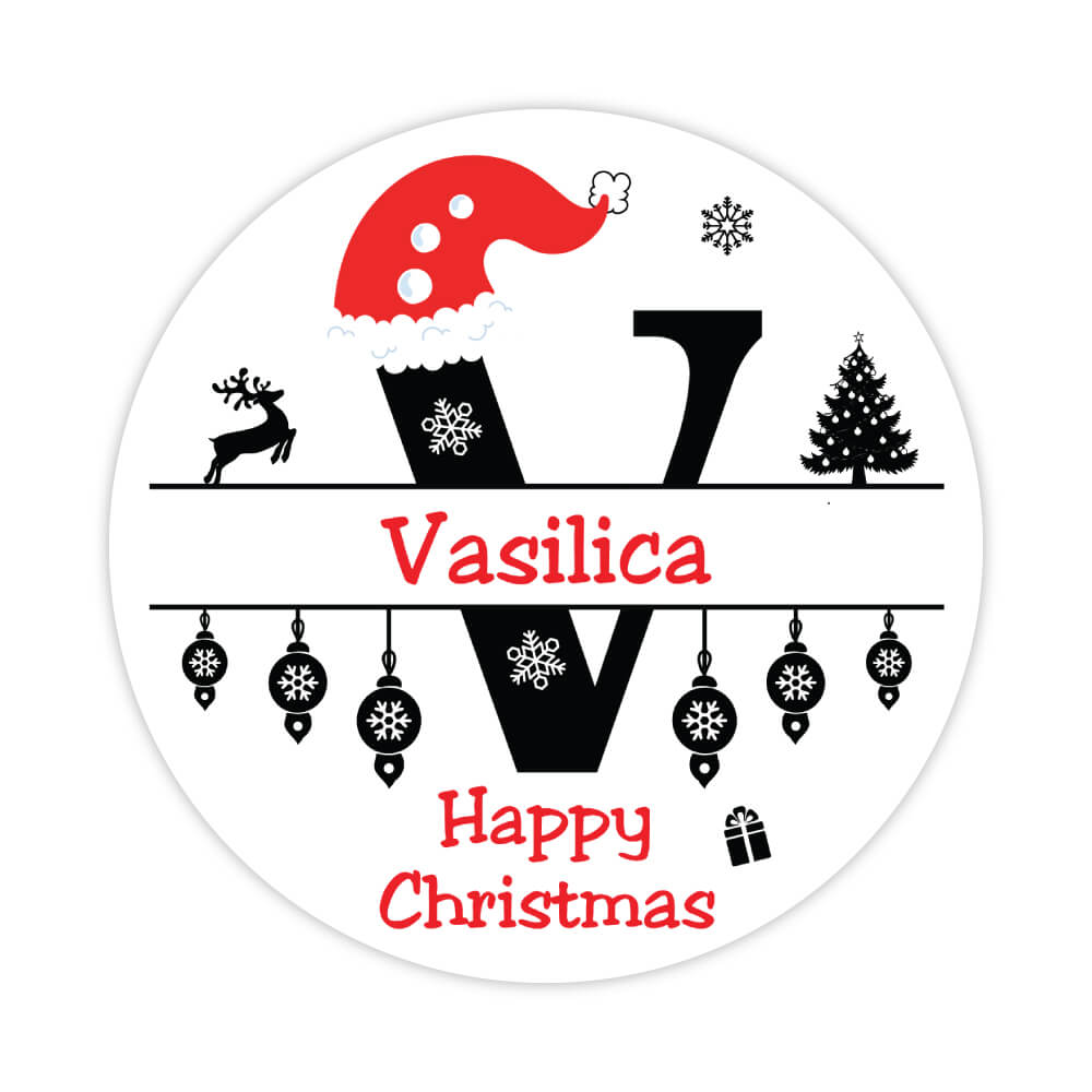 Christmas Letter V Sticker