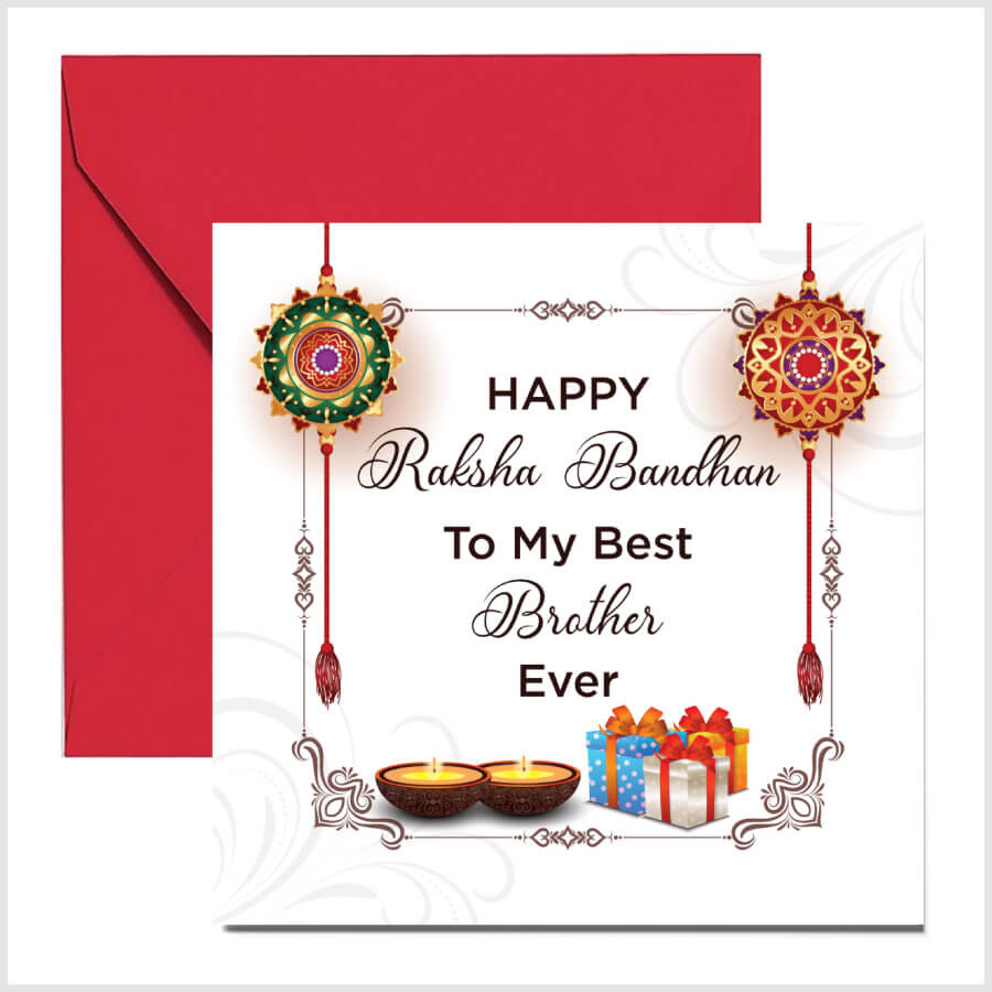 Raksha Bandhan Greeting Card for Brother and Sister