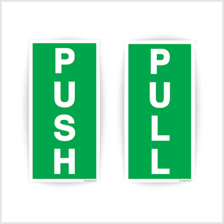 Push Pull Door Sign Sticker