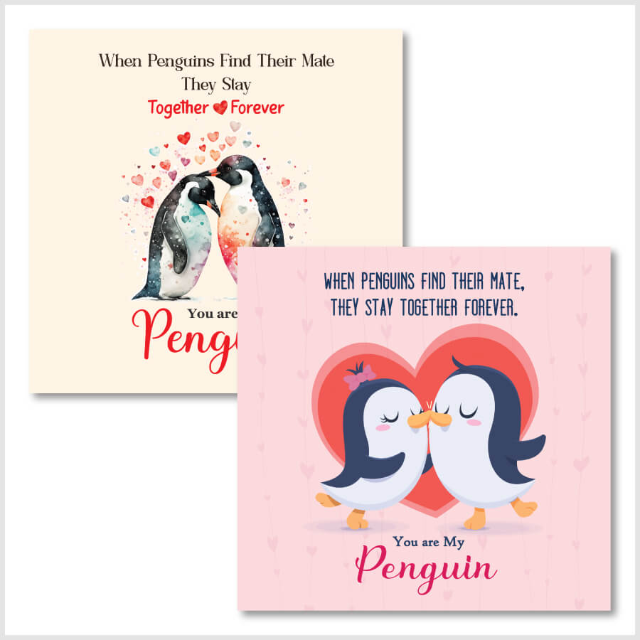 Together Forever Penguin Anniversary Card