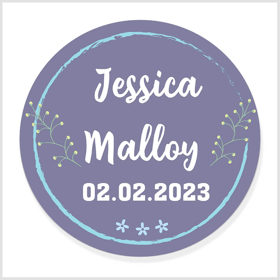 Elegant Floral Personalised Wedding Stickers