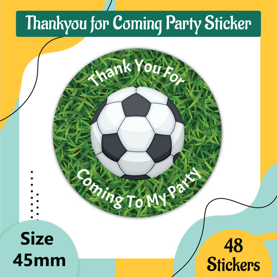 Football Party Favor Stickers - Thank You for Coming!