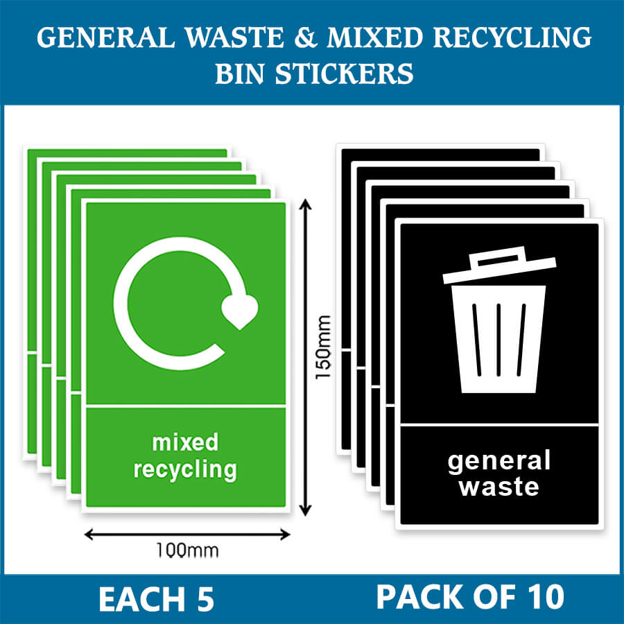 General Waste and Mixed Recycling Vinyl Sticker