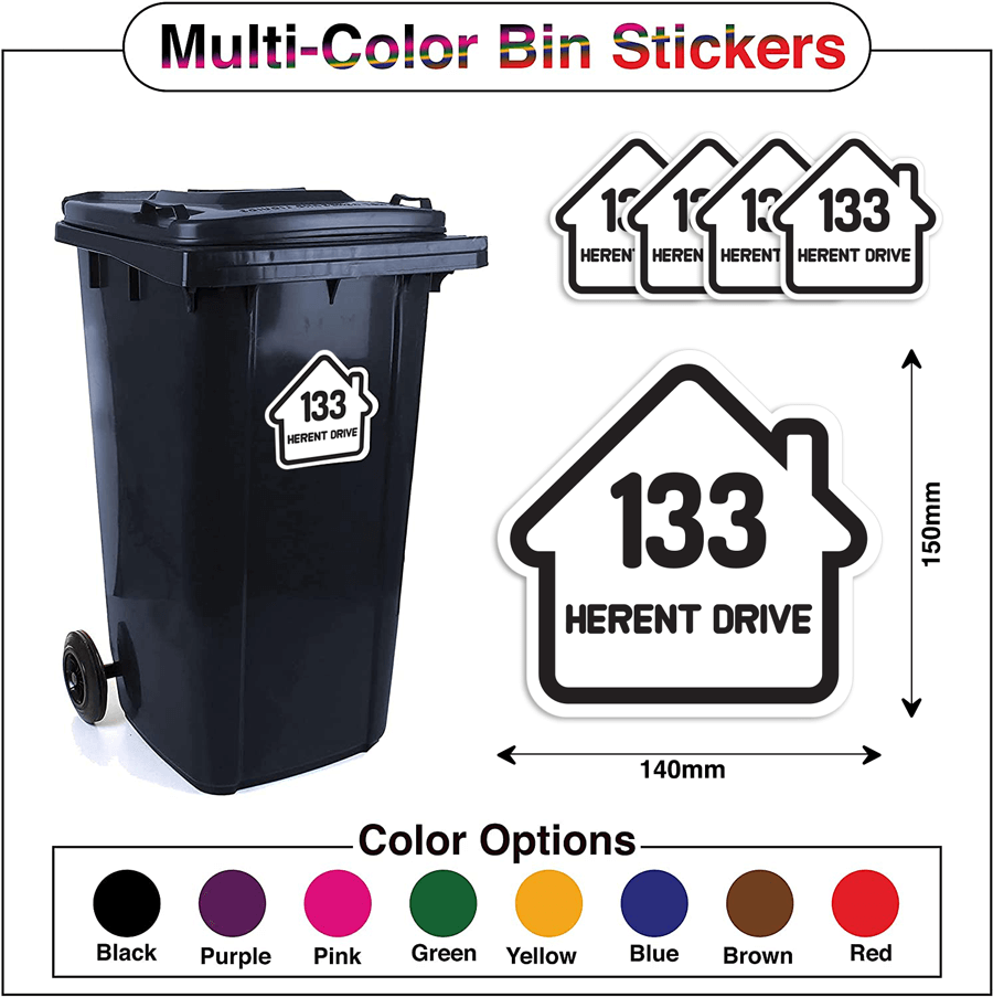 Custom Home Shape Bin Stickers