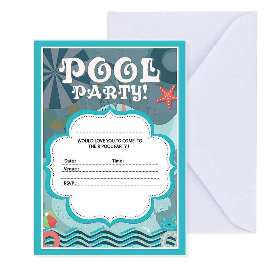 Custom pool party invitations cards