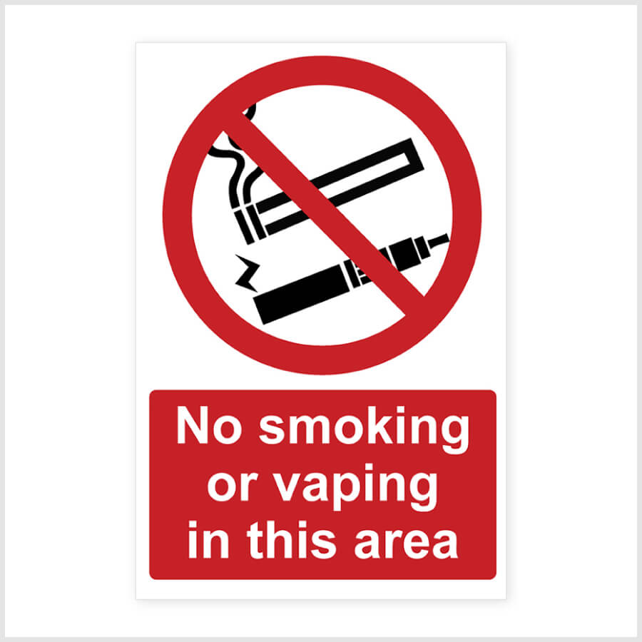 No Smoking or Vaping in this Area Signs Sticker