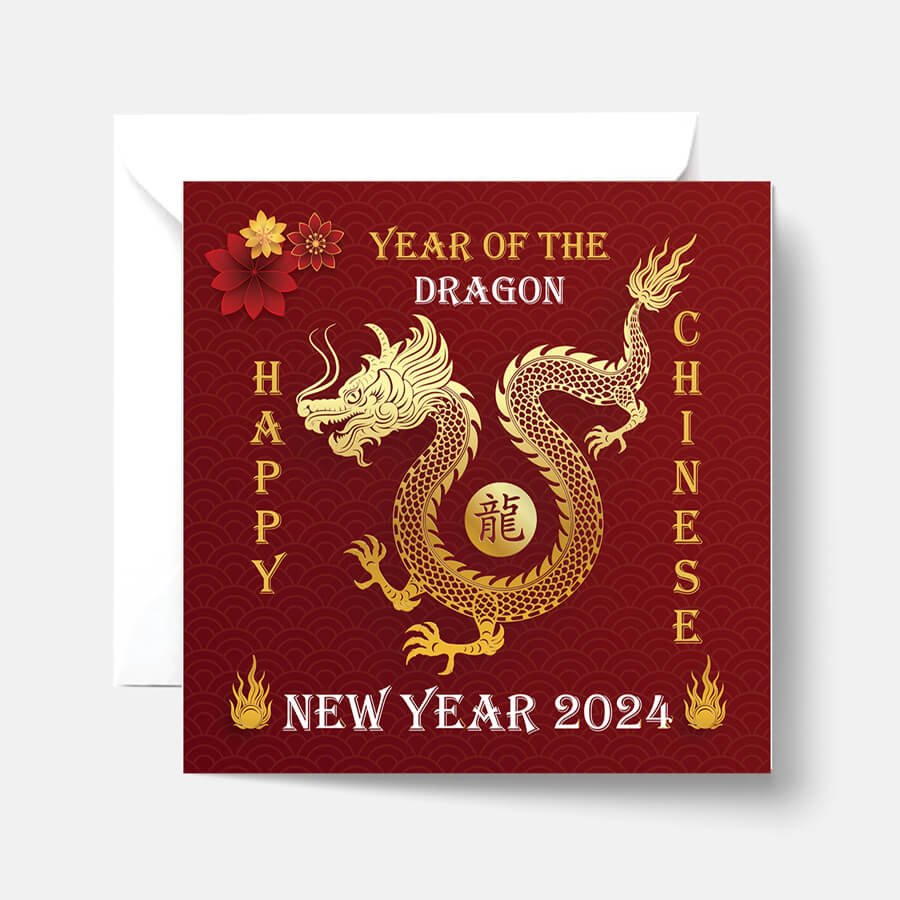 Happy Chinese New Year Greeting Card - Year of the Dragon