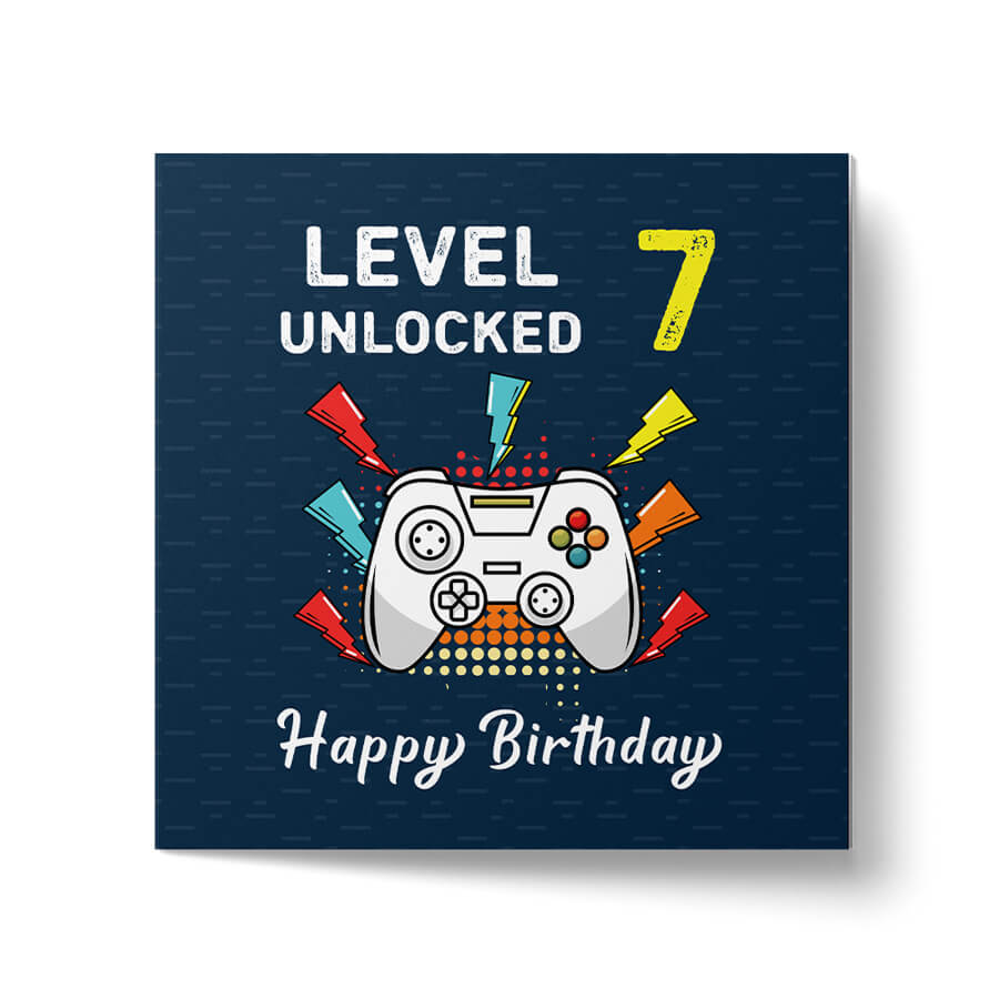 Happy Birthday: Level Unlocked Video Gaming Controller Greeting Card - Ages 6 to 50