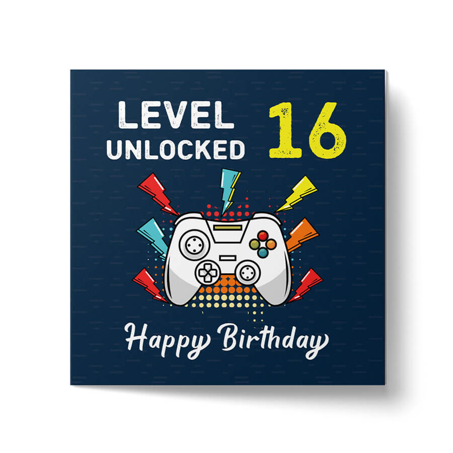 Happy Birthday: Level Unlocked Video Gaming Controller Greeting Card - Ages 6 to 50