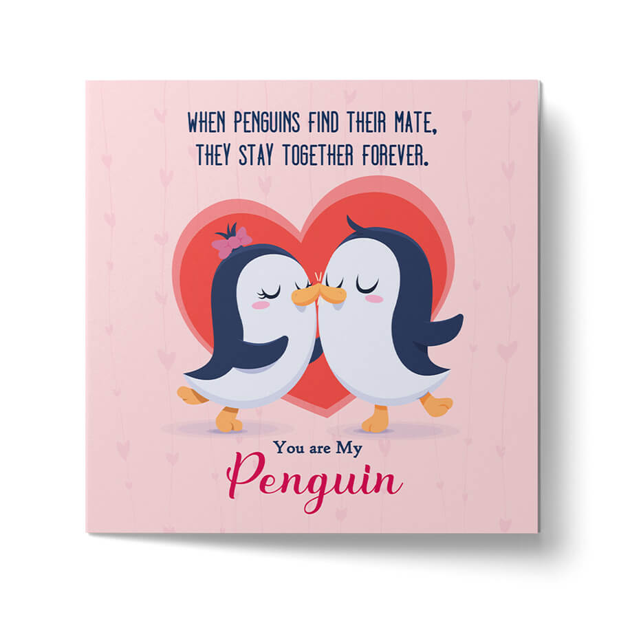 Forever Love Penguin Greeting Card/ 'You're My Penguin' Anniversary ...