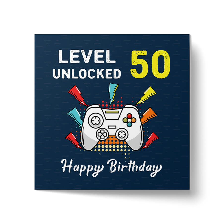 Happy Birthday: Level Unlocked Video Gaming Controller Greeting Card - Ages 6 to 50