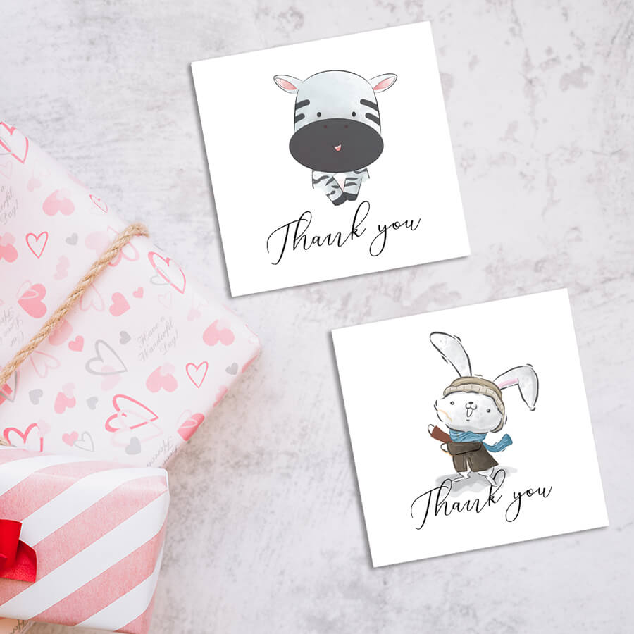 Cute Animal Thank You Notes  Wildlife Appreciation Cards  Adorable 