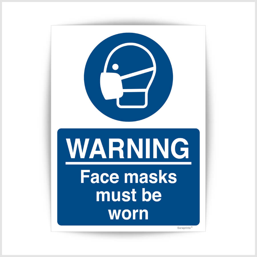 Face Masks Must Be Worn Sign Sticker