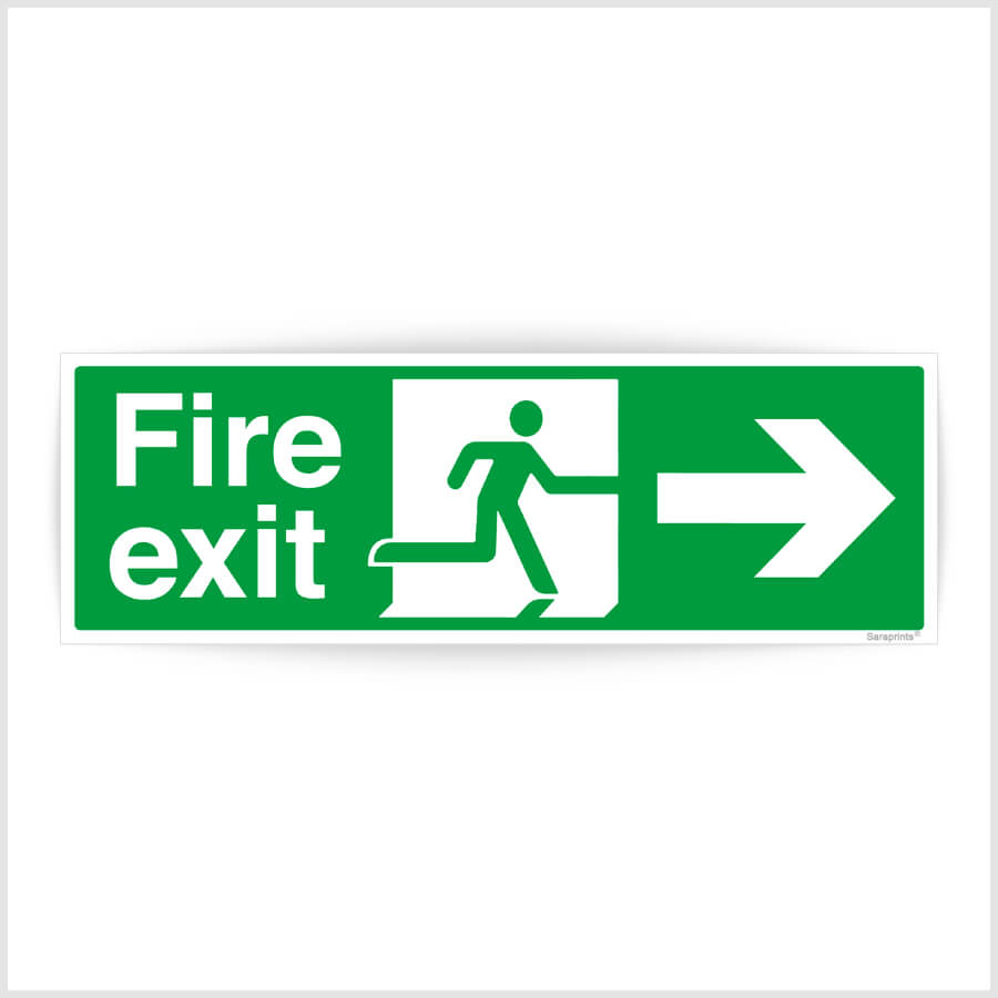 Fire Exit Directional Arrow Sign Stickers