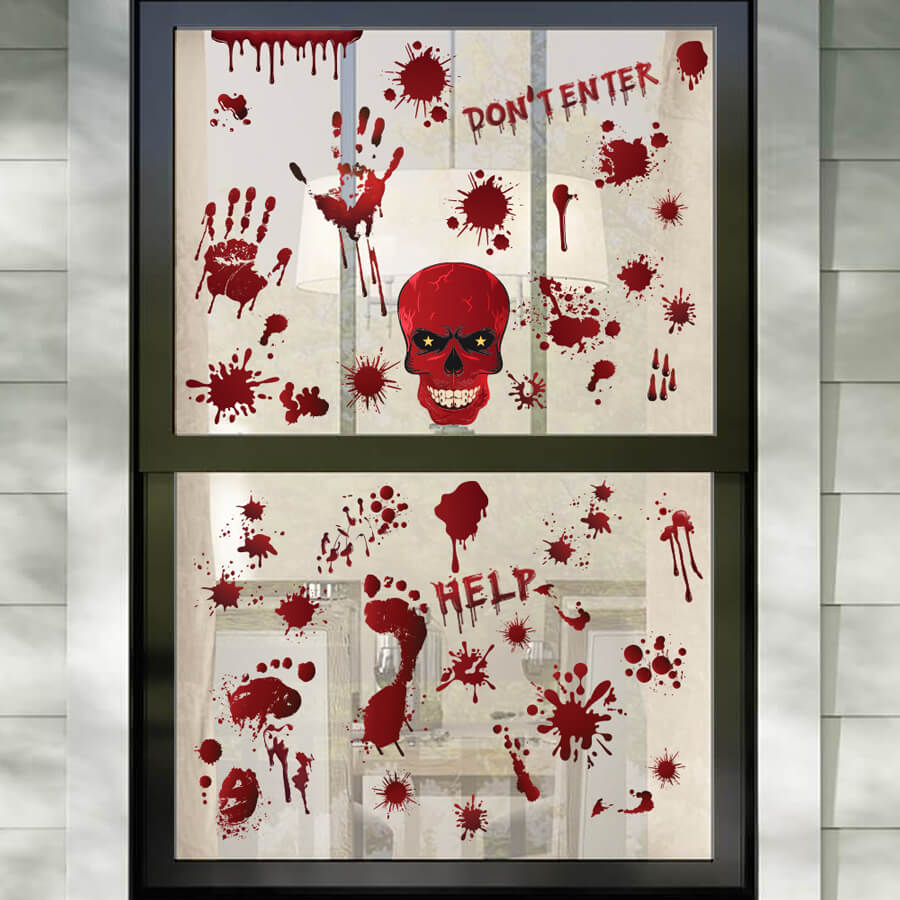 Halloween Blood Drips Window Stickers