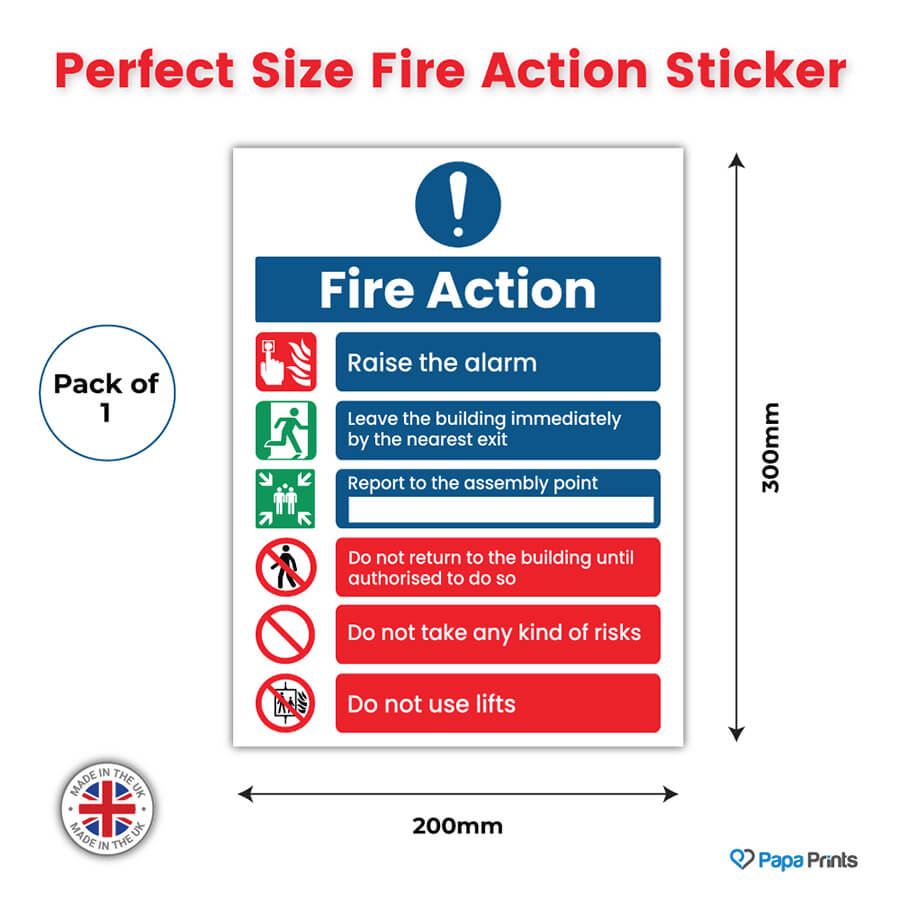 Fire Evacuation Procedure Sticker