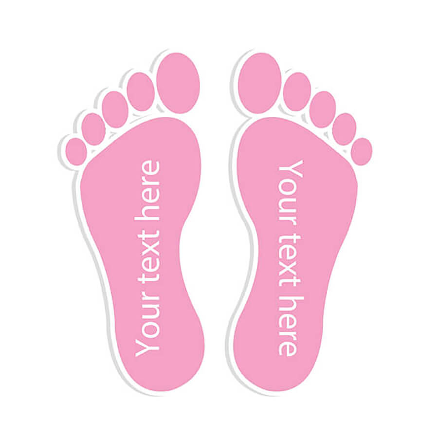 Pink shoe name labels 