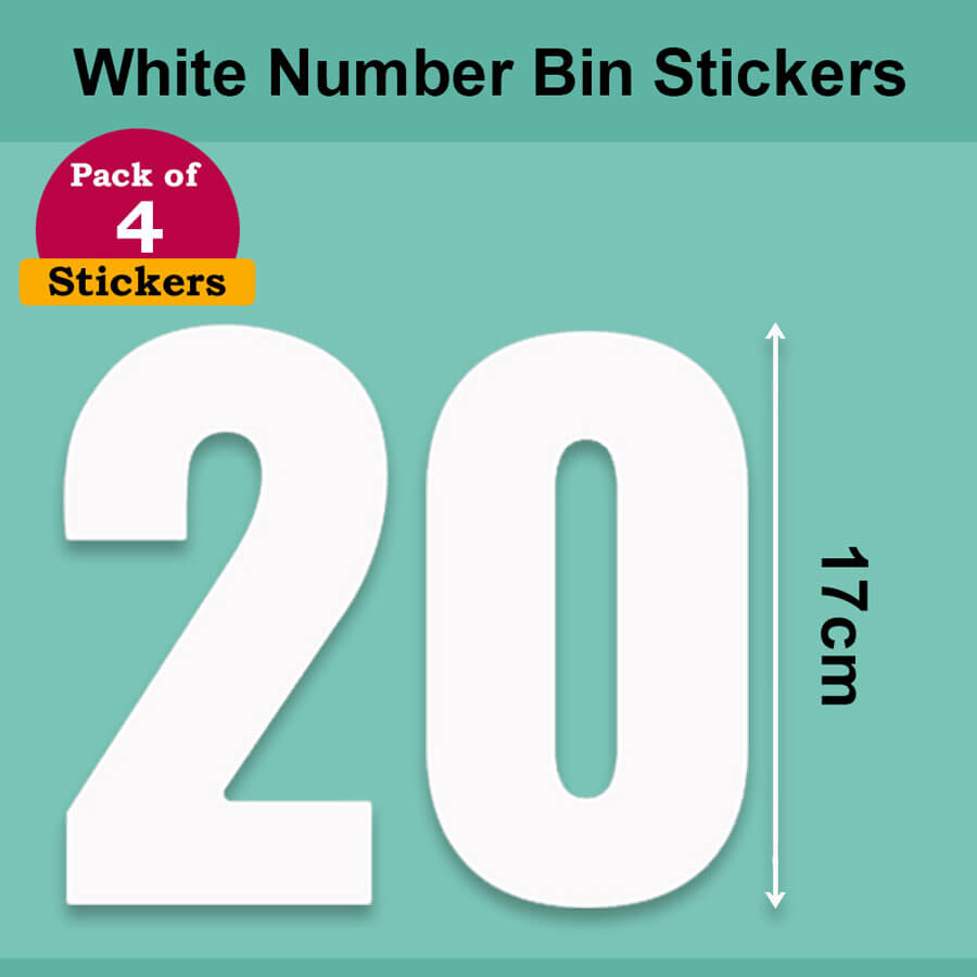 White Wheelie Bin Labels