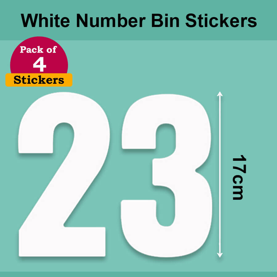 White Wheelie Bin Labels