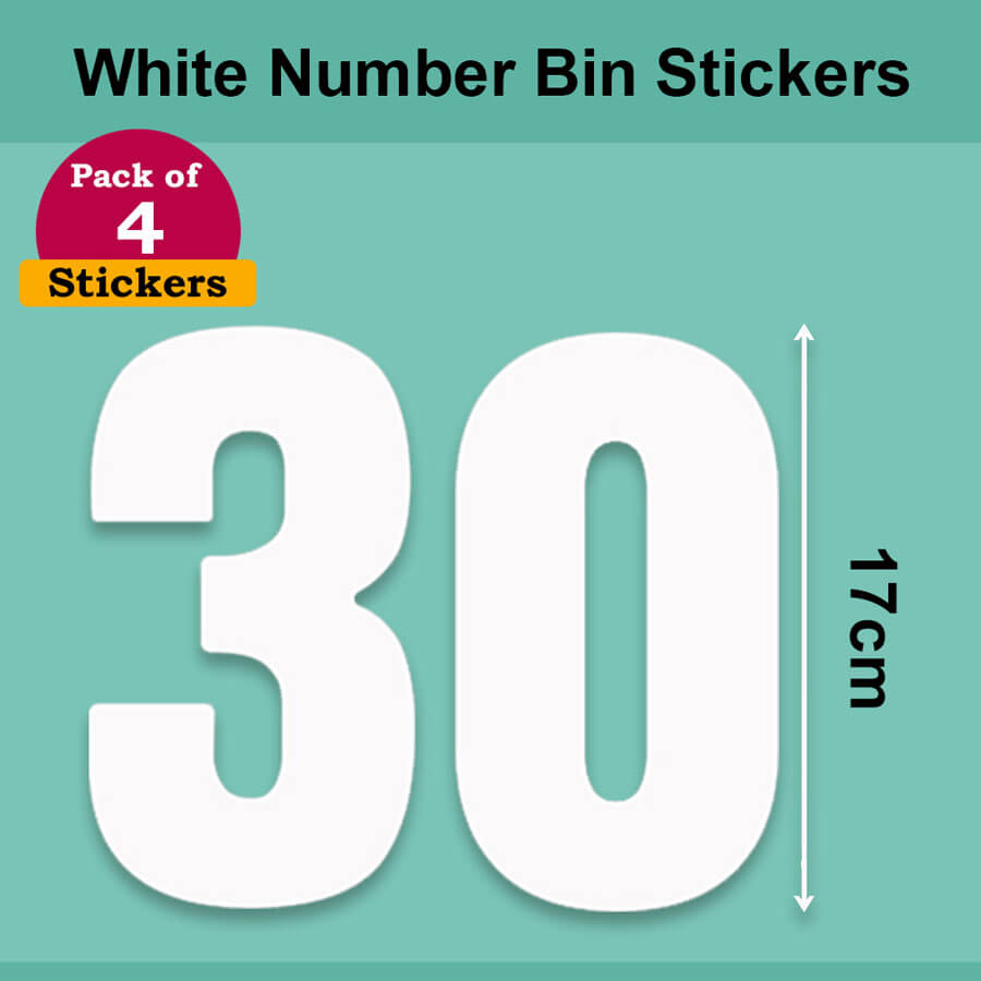 White Wheelie Bin Labels