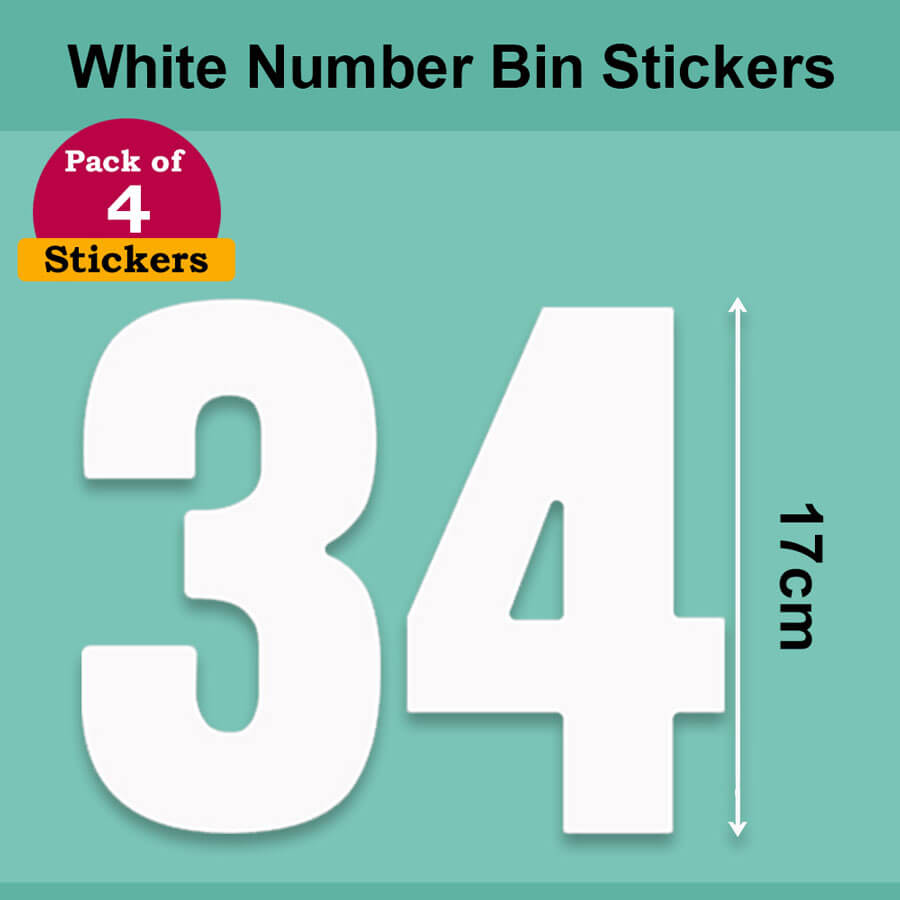 White Wheelie Bin Labels