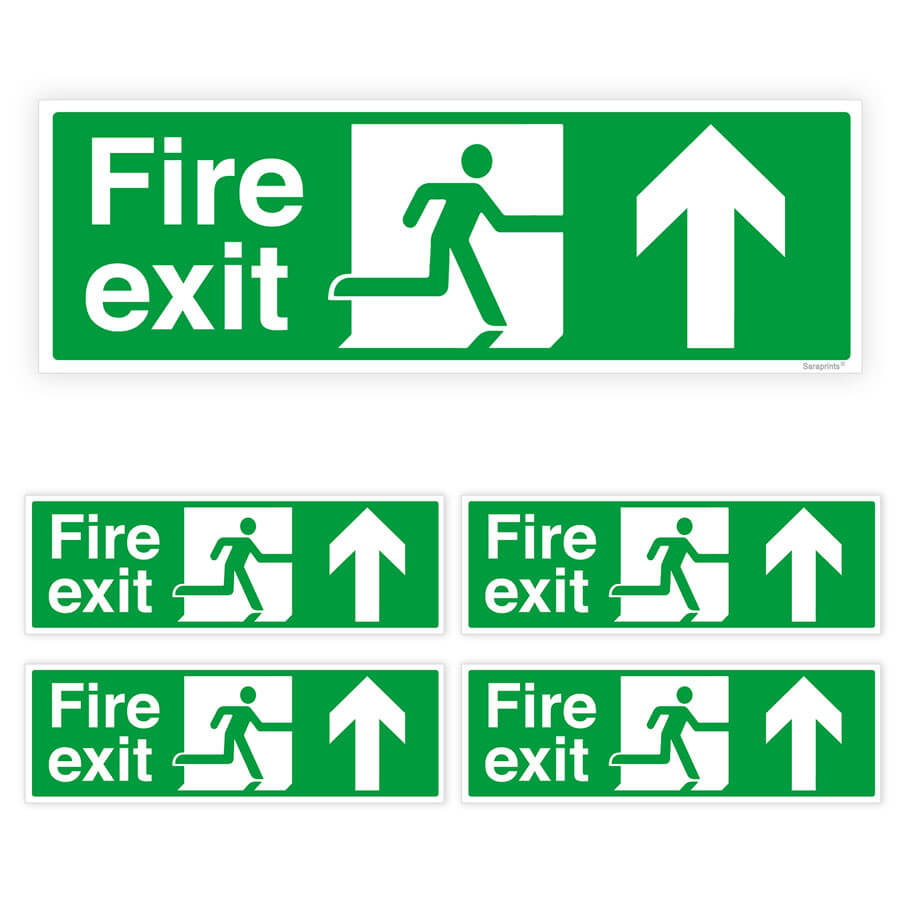 Fire Exit Directional Arrow Sign Stickers