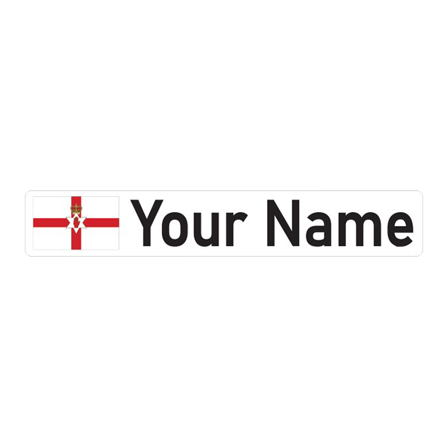 Personalized Northern Ireland Flag Name Sticker