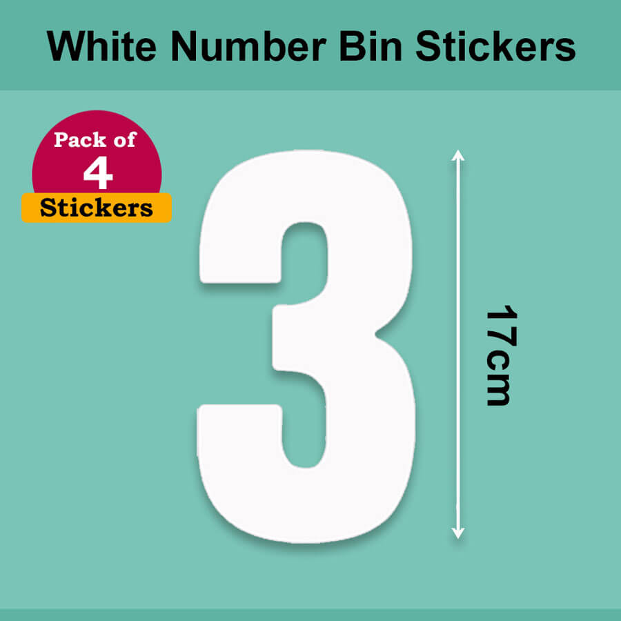 White Wheelie Bin Labels