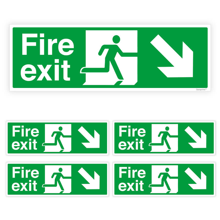 Fire Exit Directional Arrow Sign Stickers