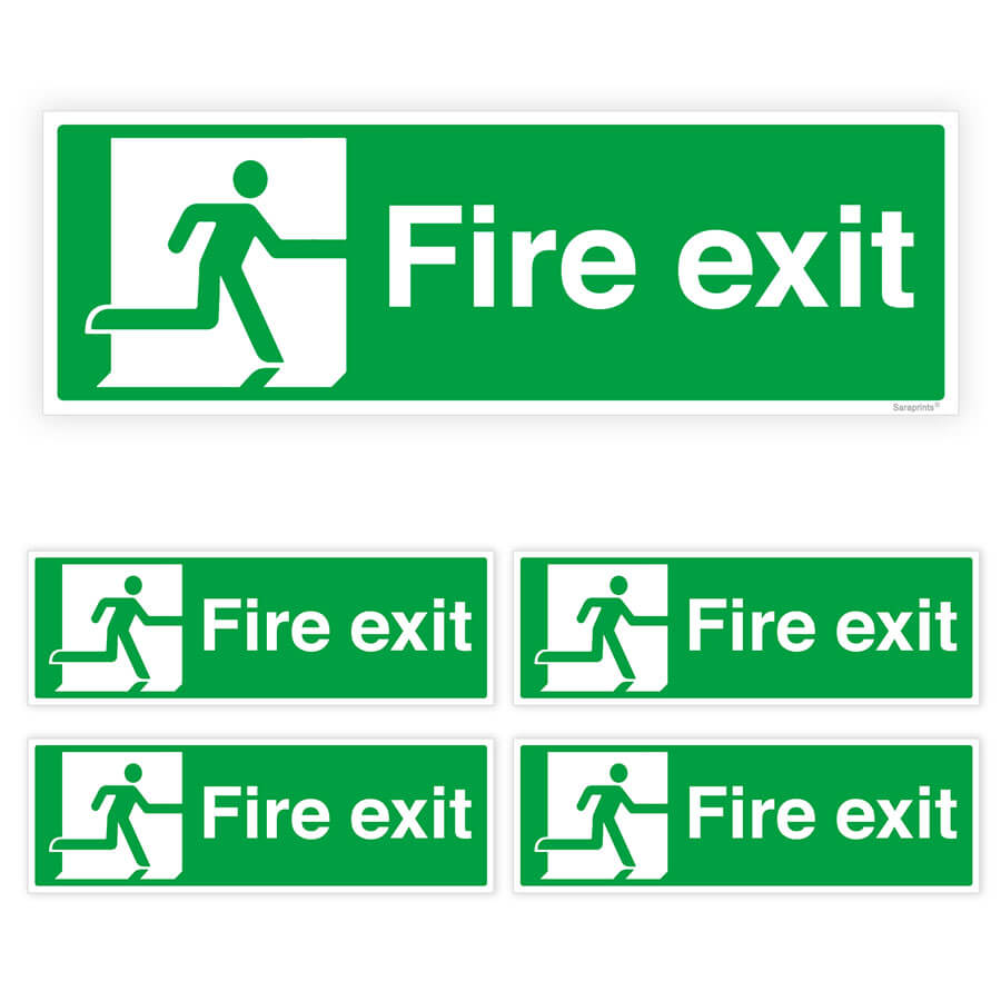 Fire Exit Directional Arrow Sign Stickers