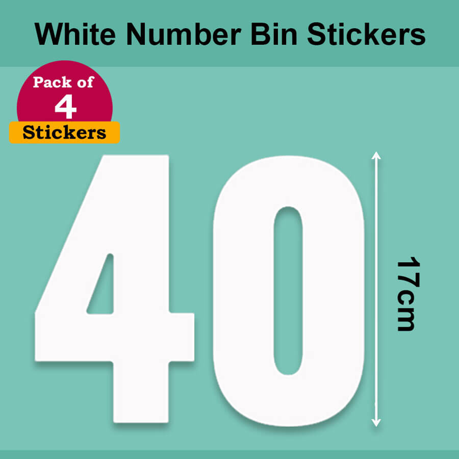 White Wheelie Bin Labels