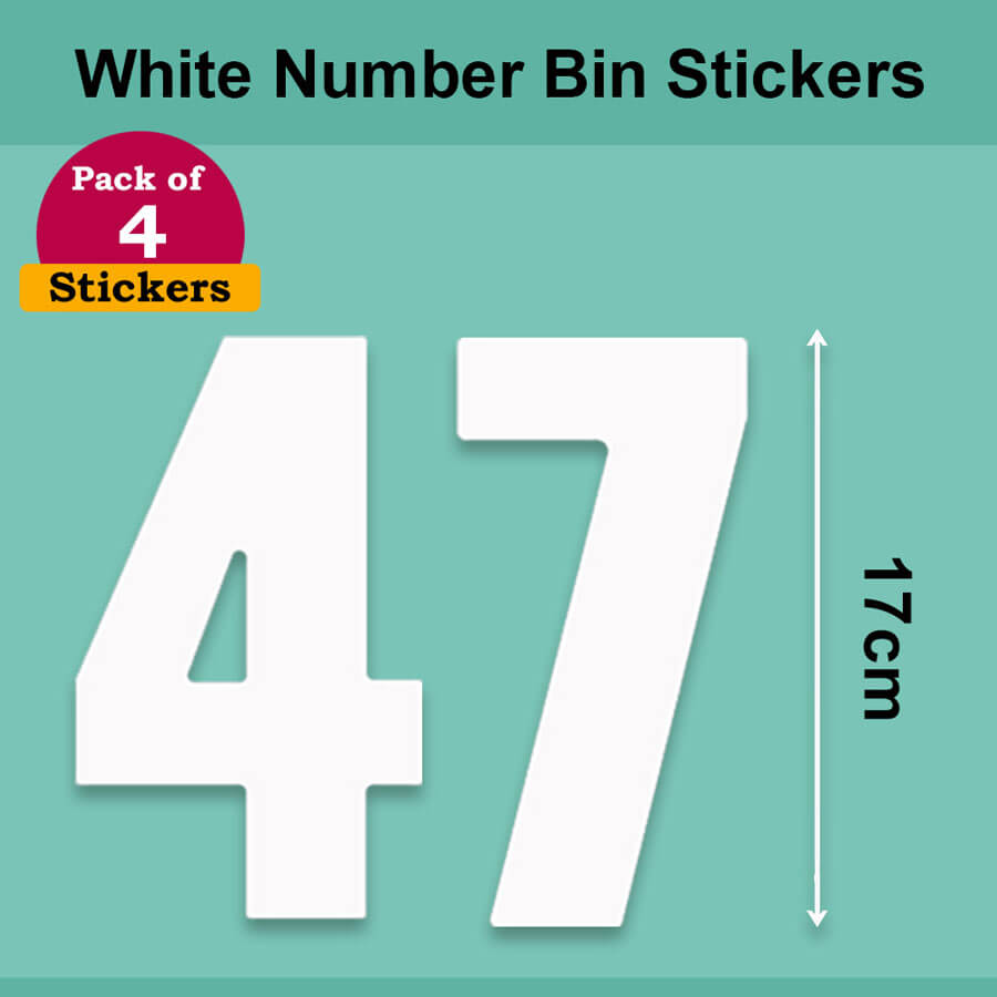 White Wheelie Bin Labels