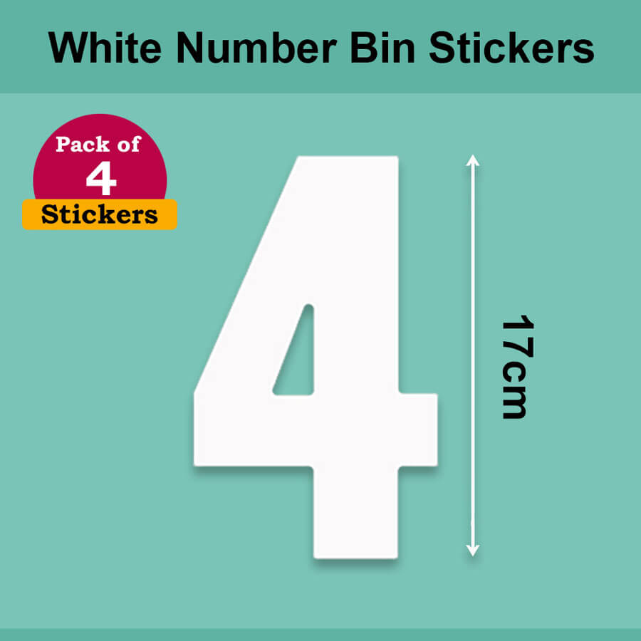 White Wheelie Bin Labels