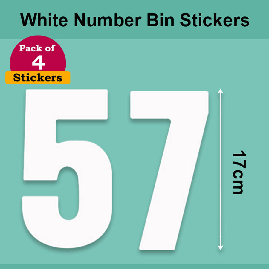 White Wheelie Bin Labels