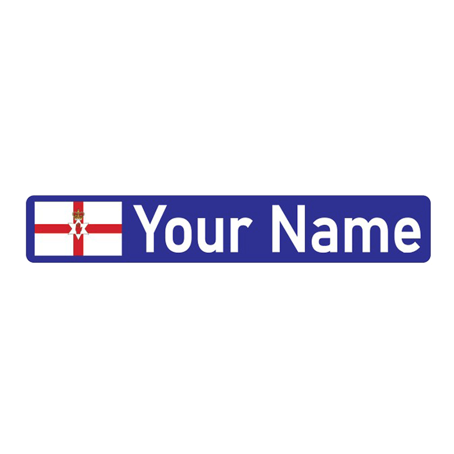 Personalized Northern Ireland Flag Name Sticker