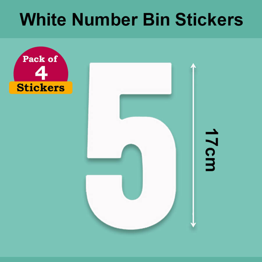 White Wheelie Bin Labels