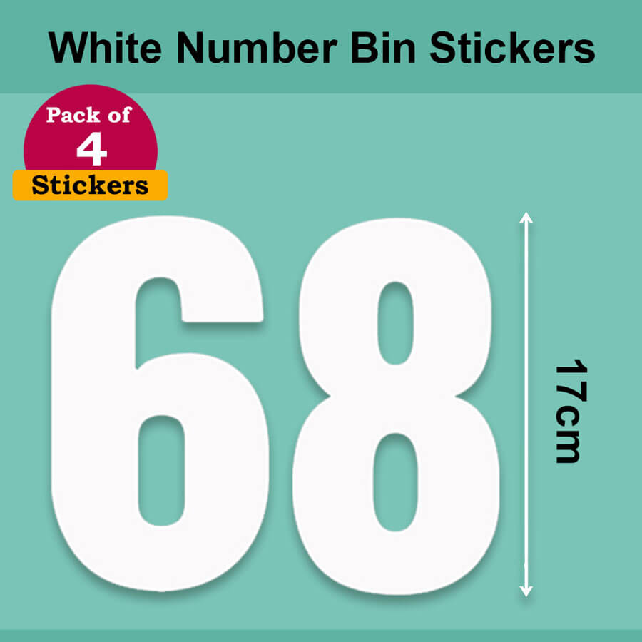 White Wheelie Bin Labels