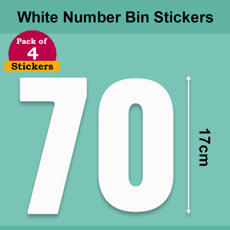 White Wheelie Bin Labels