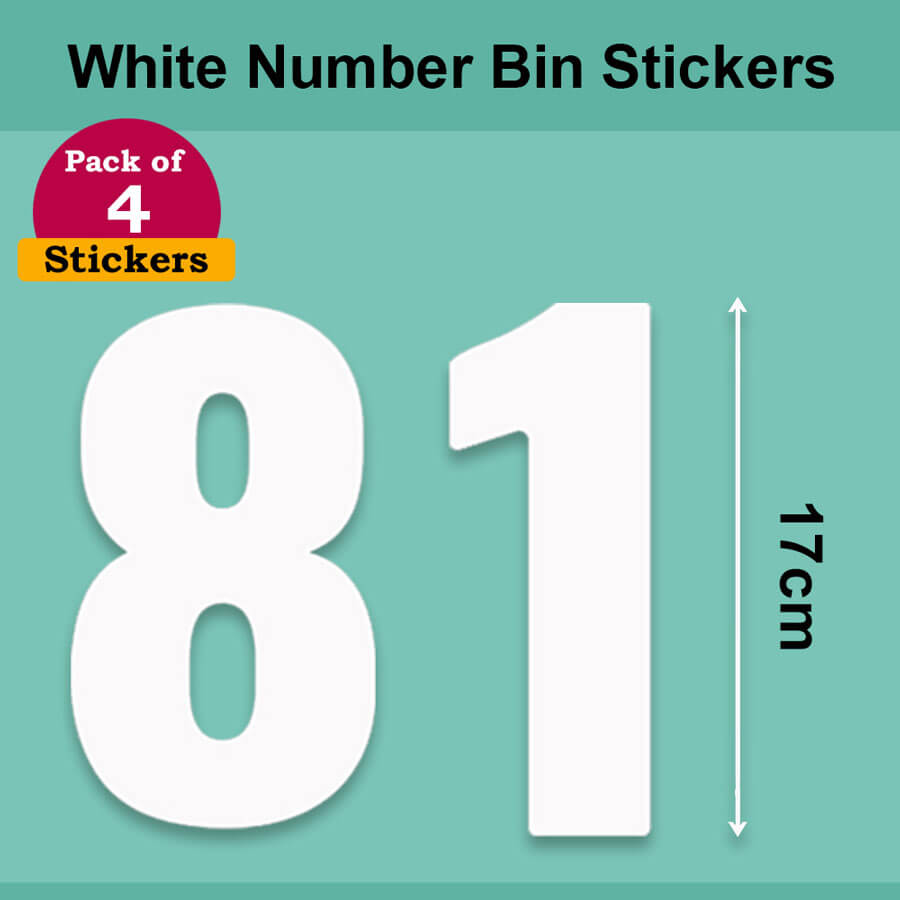 White Wheelie Bin Labels