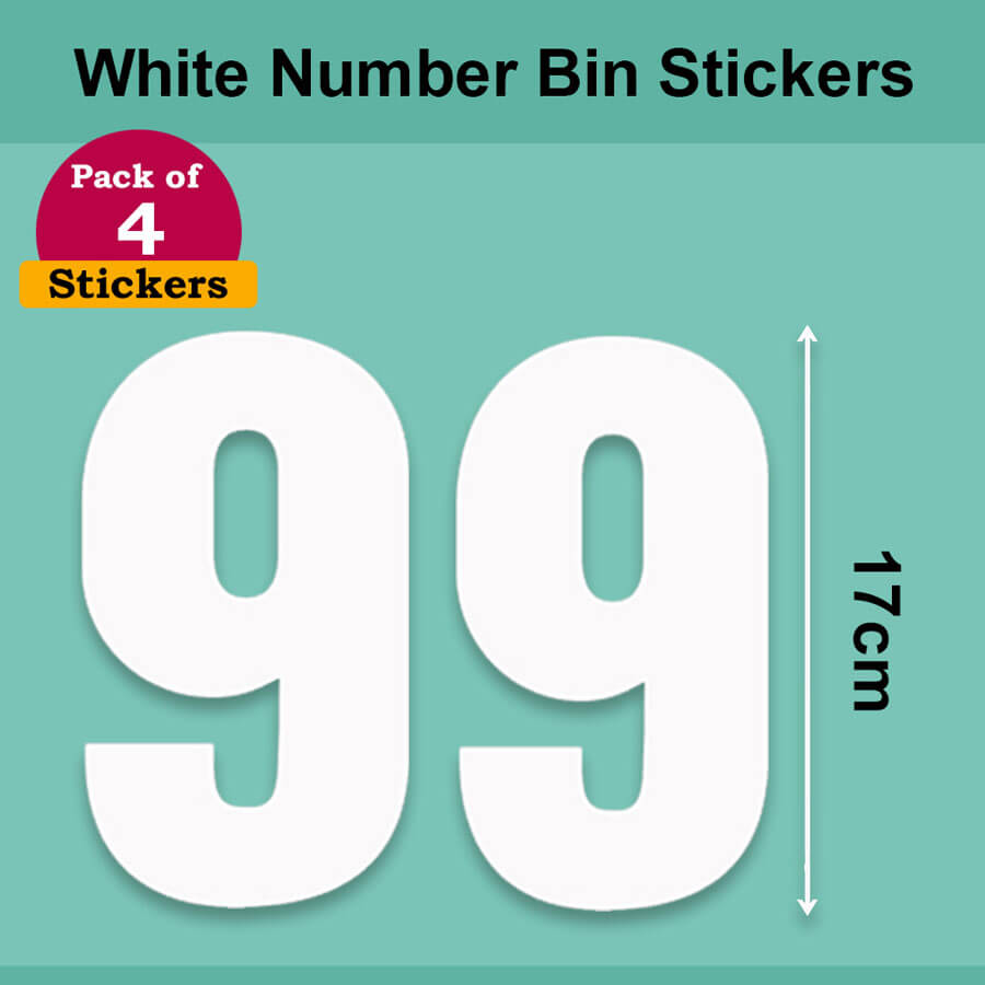 White Wheelie Bin Labels