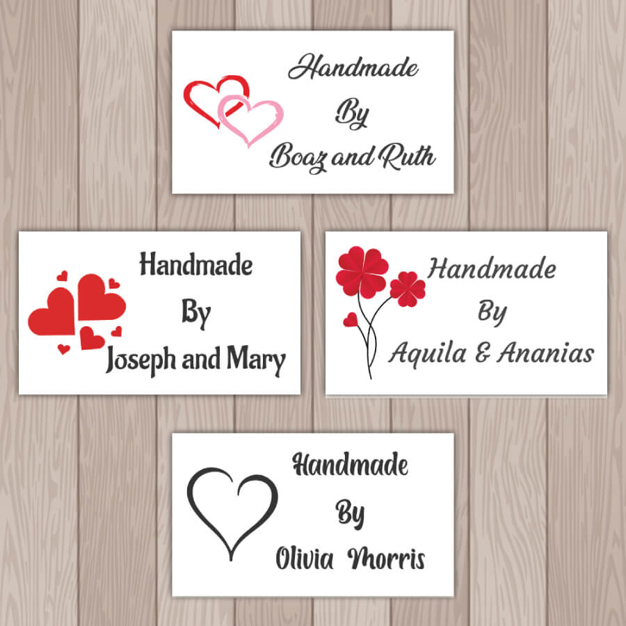 Custom Handmade with Love Elegant Stickers