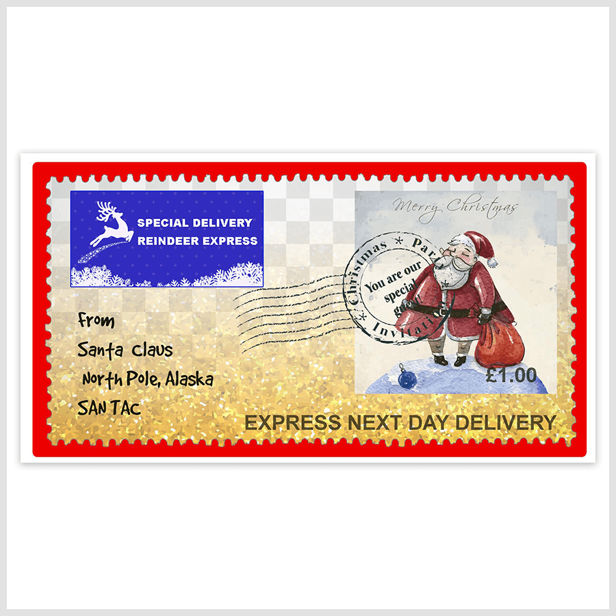 Santa christmas stamp