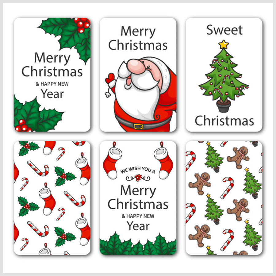 christmas tree & santa sticker