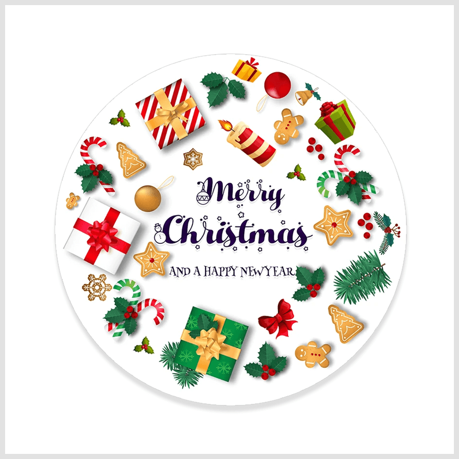 Durable Merry Christmas and New Year stickers for gifts and decorations