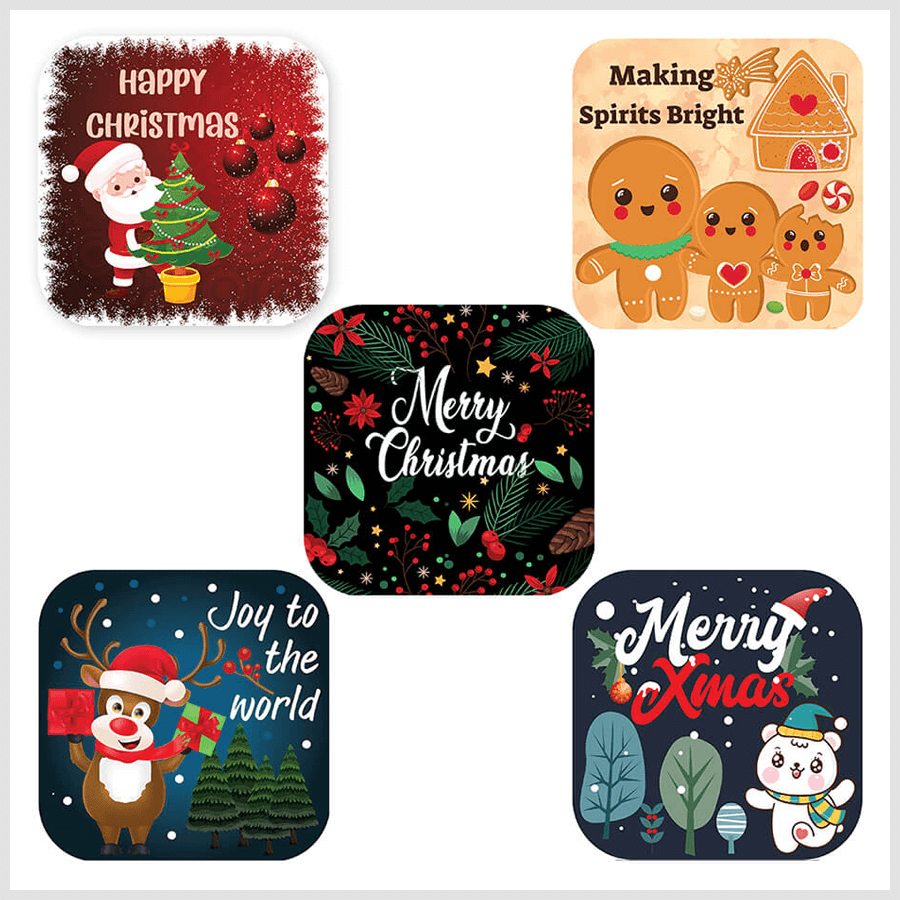 	
Holiday-Themed Merry Christmas Stickers
