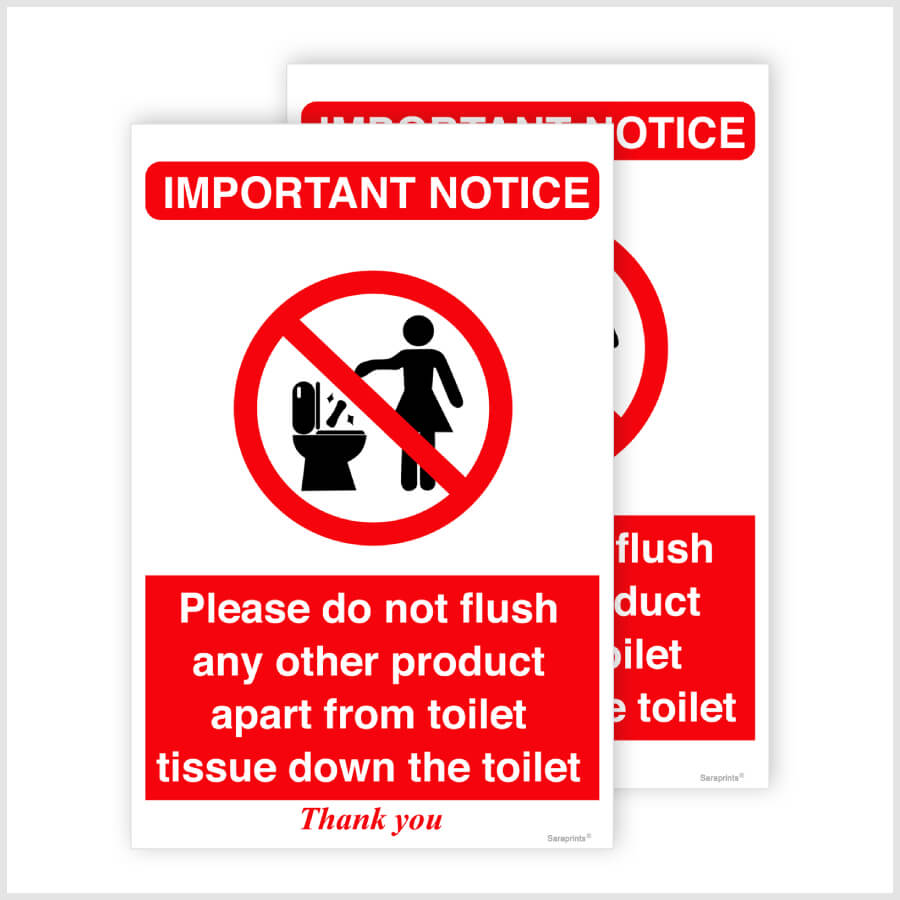 Toilet Flush Sign Sticker