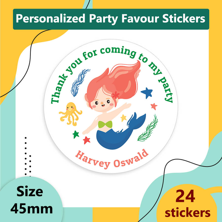 Personlised Unicorn Thank you For Coming To My Party Sticker