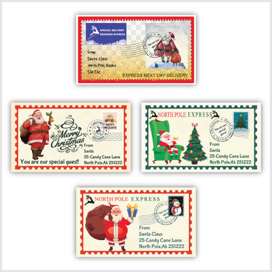 Christmas Stamp Sticker - Rectangle - North Pole